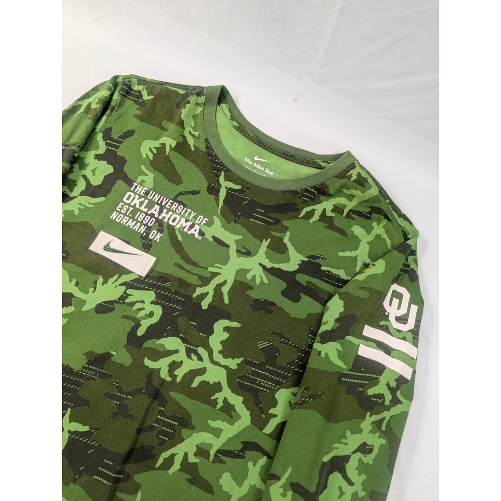 Oklahoma Sooners OU Nike Tee Men's Long Sleeve Military Camo Shirt Large